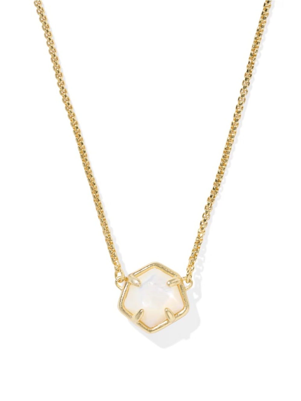 Kendra Scott Jaxon Gold Short Pendant Necklace Ivory Mother-of-Pearl NWT